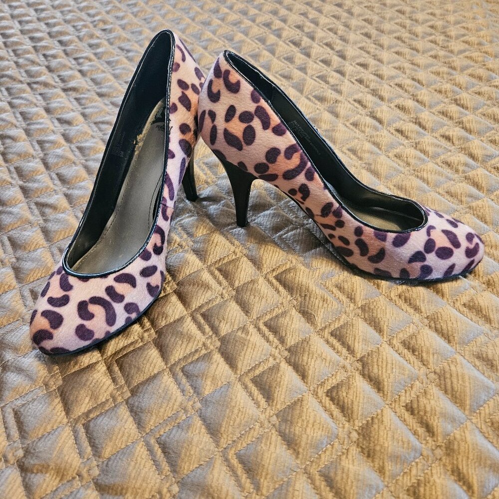 Leopard Faux Hair Heels